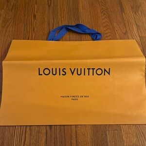 Louis Vuitton large  shopping Bag in Orange with Blue Handles